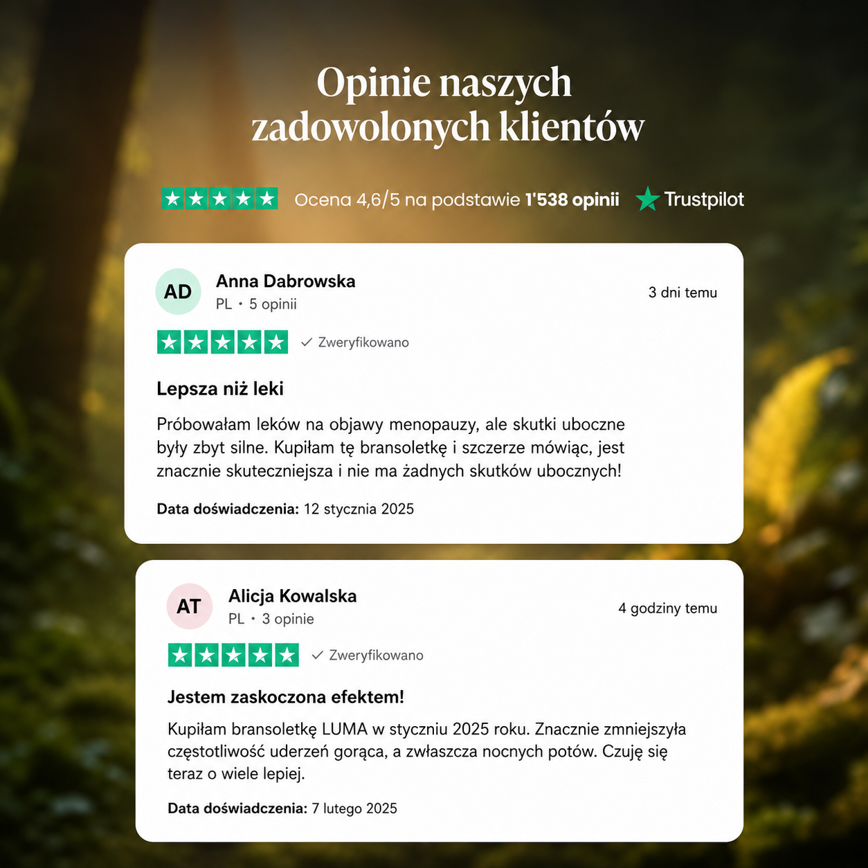 LUMA Bransoletka | Twoje naturalne wsparcie w okresie menopauzy